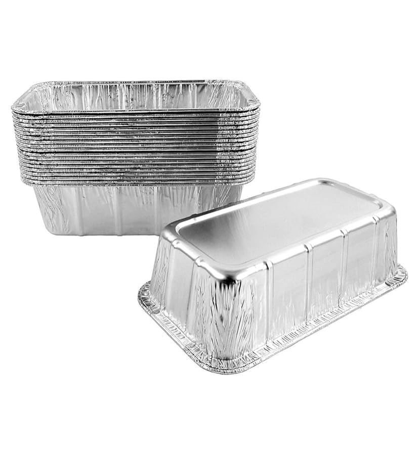 ProPac & Seal Loaf Pans - Disposable Aluminum Foil 1 1/2 lb. Bread Tins 8.5" X 4.5" X 2.3" with Clear Plastic Dome Lids (Pack of 50)