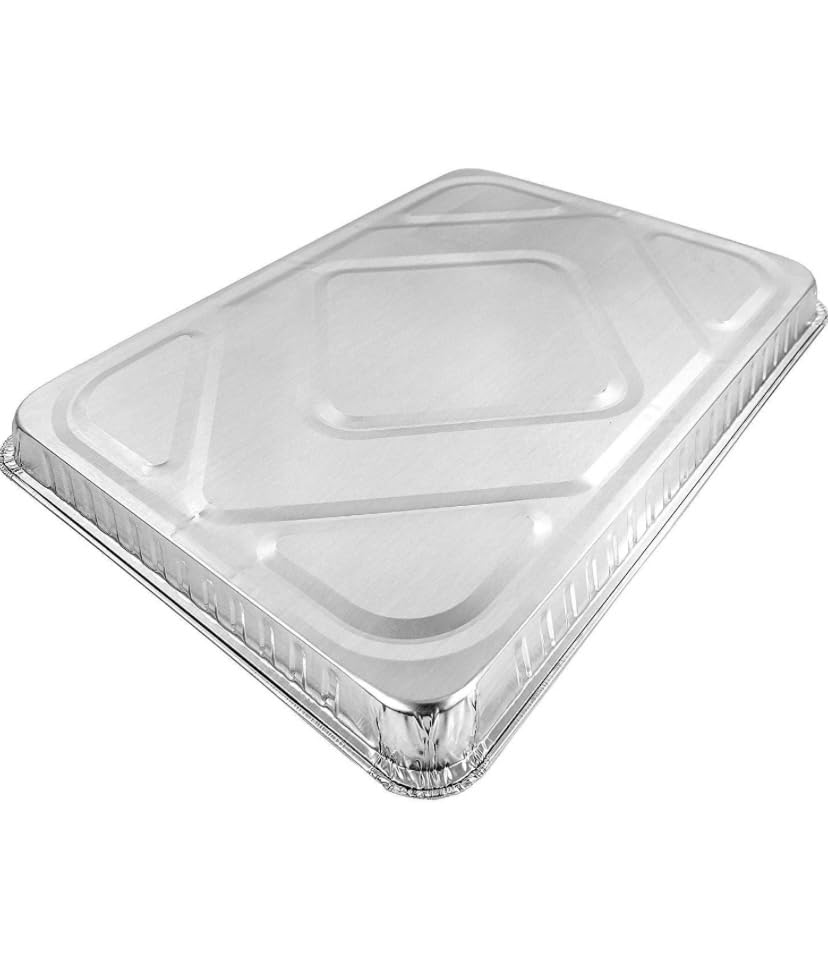 ProPac & Seal 1/2 Size Sheet Cake Aluminum Foil Pan w/Clear Dome Lid 17.1" L x 12.3" W x 1.25" D PACK OF