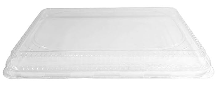 PROPAC & SEAL Clear Plastic Low Dome Lid for 1/4 Size Foil Sheet Cake Pan - Fits Durable 1200 and HFA 309 Quarter-Size Pans PACK OF