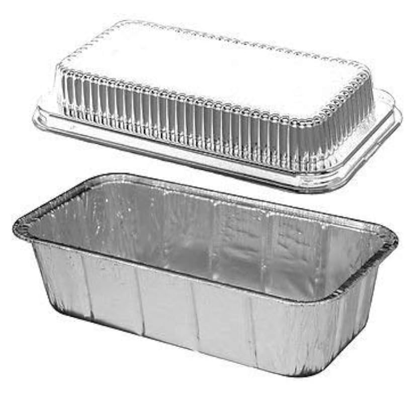 ProPac & Seal Loaf Pans - Disposable Aluminum Foil 1 1/2 lb. Bread Tins 8.5" X 4.5" X 2.3" with Clear Plastic Dome Lids (Pack of 50)