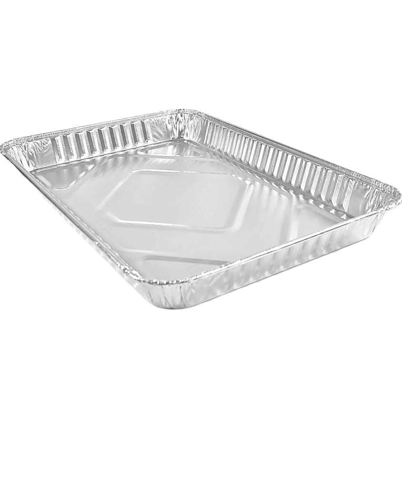 ProPac & Seal 1/4 Size Sheet Cake Aluminum Foil Pan w/Clear Low Dome Lid 12.75 L x 8.75 W x 1.25 D (Pack of 10 PIECES)