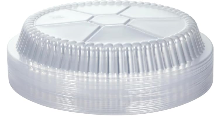 ProPac & Seal 7 Inch Round Aluminum Pans with Lids Disposable Foil Pan with Clear Dome Top, Aluminum Tin for Roasting Baking Cooking PACK OF