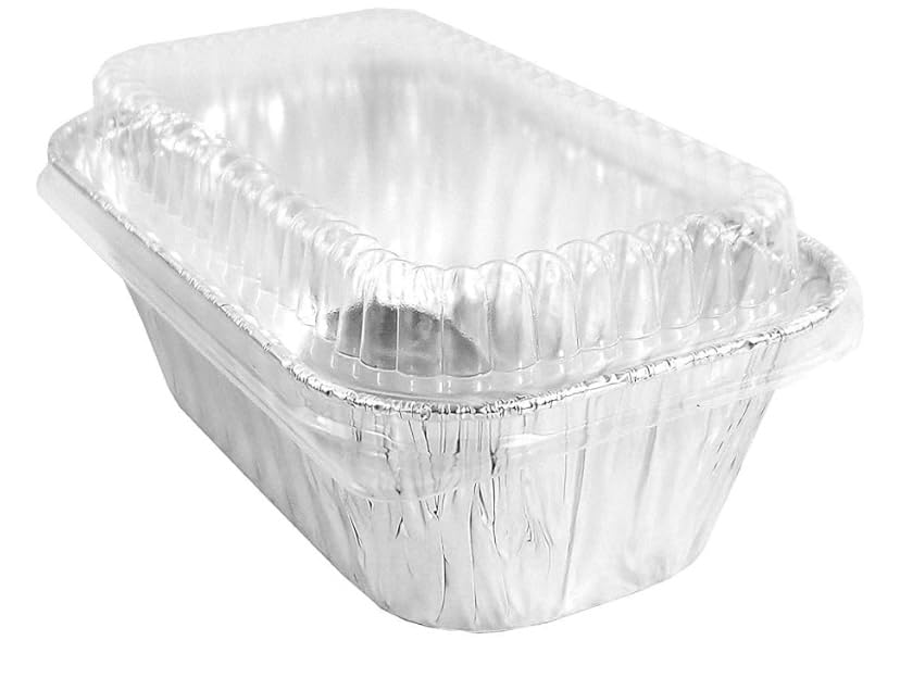ProPac & Seal Disposable 1 lb. Aluminum Foil Mini Loaf Pans with Clear Dome Lids (Pack of 25)