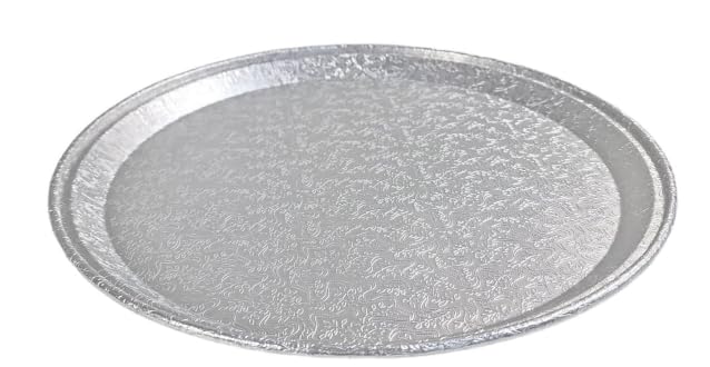 PROPAC & SEAL 16" Round Flat Aluminum Foil Cater Trays with Clear Dome Lids - Disposable Stackable Serving Platters for Parties, Holidays, Events, and Buffet Pack of
