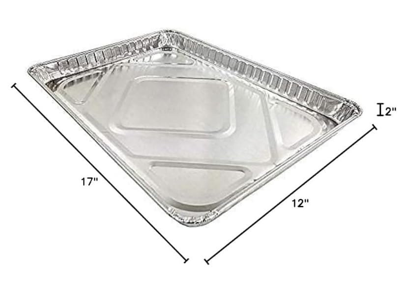 ProPac & Seal 1/2 Size Sheet Cake Aluminum Foil Pan w/Clear Dome Lid 17.1" L x 12.3" W x 1.25" D PACK OF
