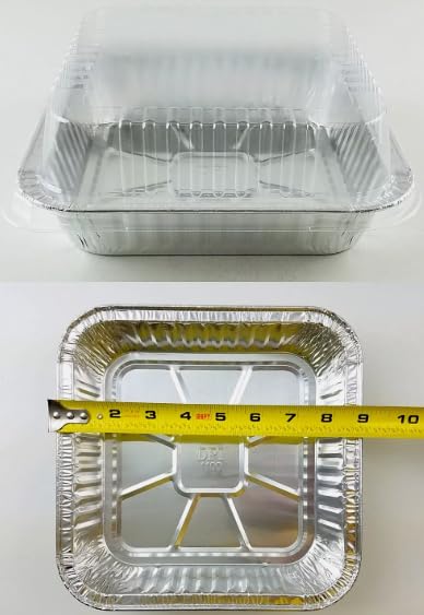 ProPac & Seal Square Aluminum Foil Cake Pan w/Dome Lid - Disposable Pans PACK OF