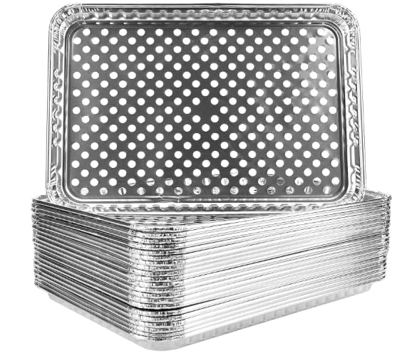 ProPac & Seal 16" x 11" Aluminum Foil BBQ Gourmet Grill Topper Pan (Pack of 12)
