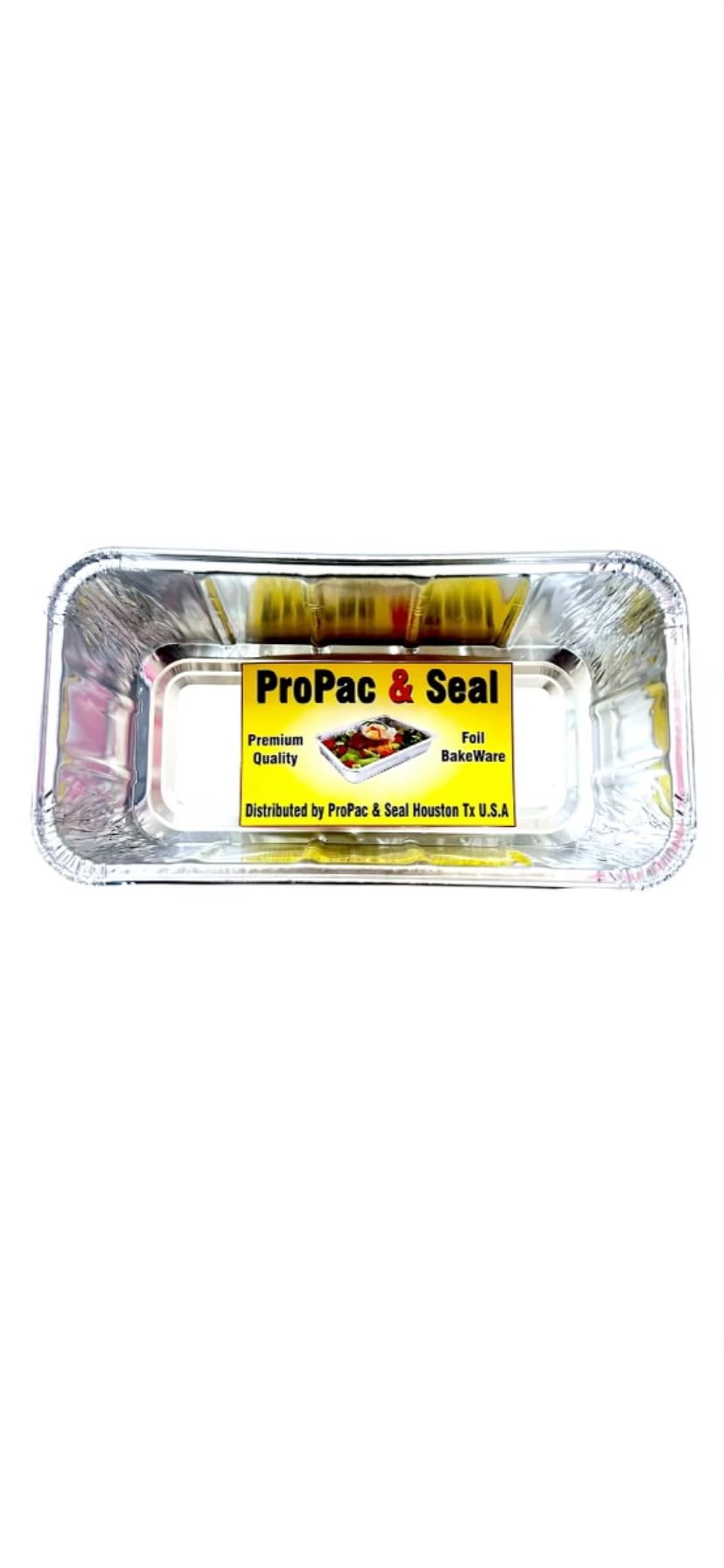 ProPac & Seal (2 Lb 25 Pack Disposable Loaf Pans Aluminum Tin Foil Meal Prep Bakeware - Cookware Perfect for Baking Cakes, Bread, Meatloaf, Lasagna 2 Pound 8.5'' X 4.5'' X 2.25''