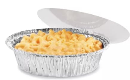 ProPac & Seal 7" Round Slim (6-3/4") Aluminum Take-Out Pan Container w/Board Lid Pack of