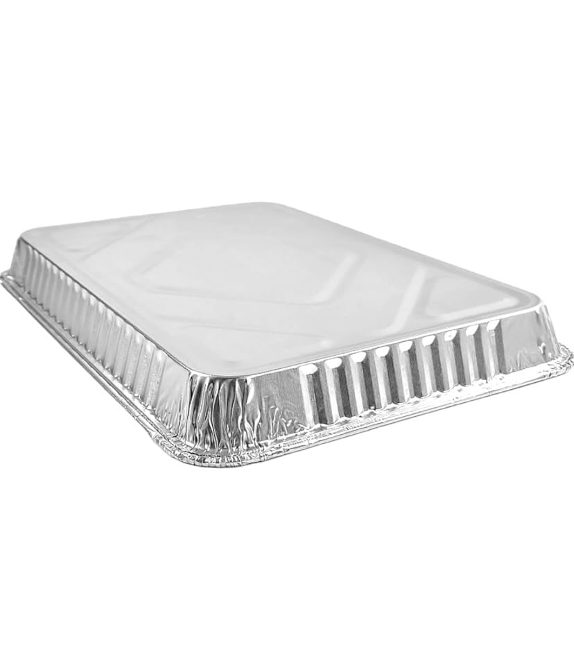 ProPac & Seal 1/4 Size Sheet Cake Aluminum Foil Pan w/Clear Low Dome Lid 12.75 L x 8.75 W x 1.25 D (Pack of 10 PIECES)