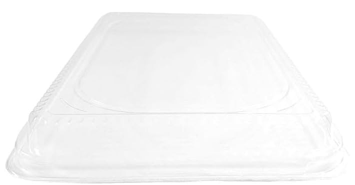 PROPAC & SEAL Clear Plastic Low Dome Lid for 1/4 Size Foil Sheet Cake Pan - Fits Durable 1200 and HFA 309 Quarter-Size Pans PACK OF