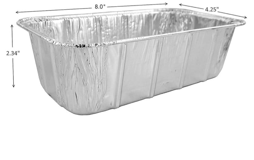 ProPac & Seal Loaf Pans - Disposable Aluminum Foil 1 1/2 lb. Bread Tins 8.5" X 4.5" X 2.3" with Clear Plastic Dome Lids (Pack of 50)