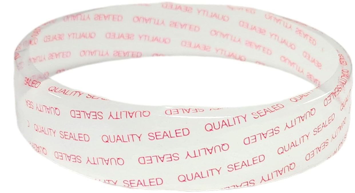 PROPAC & SEAL Clear w/Red Safety Print Heat Shrink Bands - Fits Round Plastic Soup/Deli Containers Sizes 8-32 Ounces (Pack of 250)