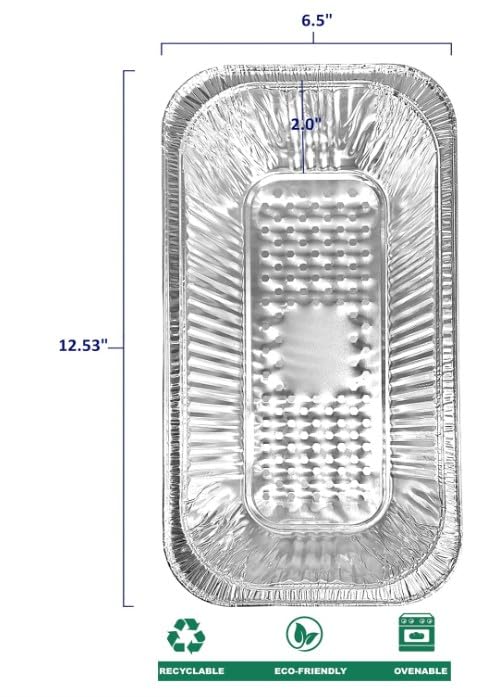 ProPac & Seal 1/3 Size Steam Table Foil Pans - 12x6 Third Size Aluminum Foil Pans - Disposable Containers (PANS ONLY) Great for Baking, Cooking, Heating, Storing, Prepping Food PACK OF