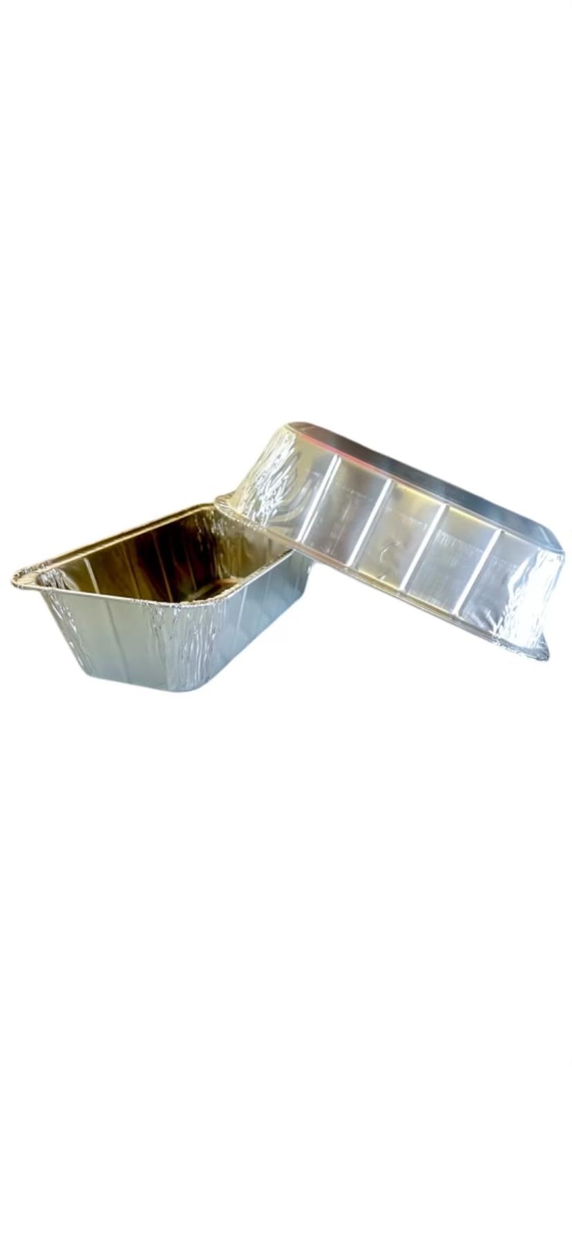 ProPac & Seal (5LB 10 PACK Disposable Loaf Pans Aluminum Tin Foil Meal Prep Bakeware - Cookware Perfect for Baking Cakes, Bread, Meatloaf, Lasagna