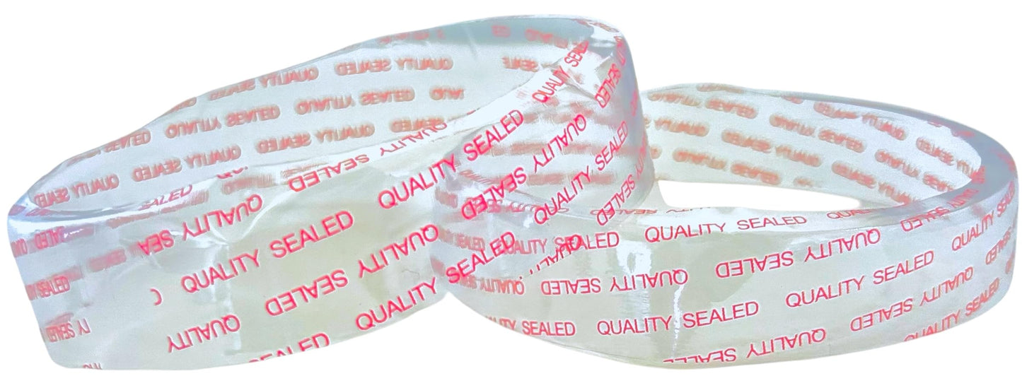 PROPAC & SEAL Clear w/Red Safety Print Heat Shrink Bands - Fits Round Plastic Soup/Deli Containers Sizes 8-32 Ounces (Pack of 250)