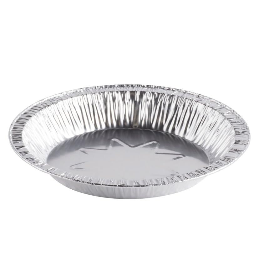 ProPac & Seal Aluminum Foil Pie Pan 8 inch (7 inch Inner Diameter) Disposable Plates - Made in USA Pack of