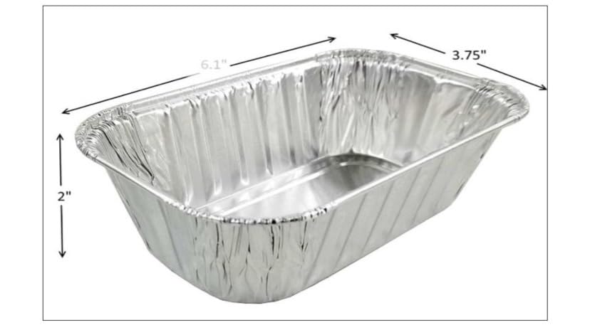 PROPAC & SEAL1 Lb 25 Pack Disposable Loaf Pans Aluminum Tin Foil Meal Prep Bakeware - Cookware Perfect for Baking Cakes, Bread, Meatloaf, Lasagna 1 Pound 6'' X 3.75'' X 2''