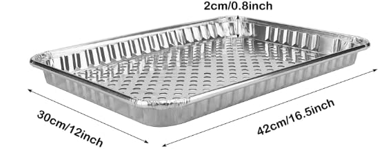 ProPac & Seal 16" x 11" Aluminum Foil BBQ Gourmet Grill Topper Pan (Pack of 12)