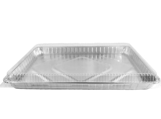 ProPac & Seal 1/2 Size Sheet Cake Aluminum Foil Pan w/Clear Dome Lid 17.1" L x 12.3" W x 1.25" D PACK OF