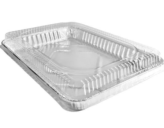 ProPac & Seal 1/4 Size Sheet Cake Aluminum Foil Pan w/Clear Low Dome Lid 12.75 L x 8.75 W x 1.25 D (Pack of 10 PIECES)