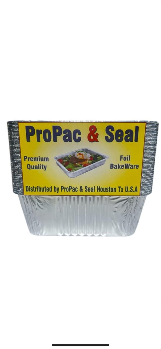 ProPac & Seal 1 lb. Mini Aluminum Disposable Rectangle Loaf Pans For Serving, Baking, Cooking, Roasting, Broiling, Cakes Made in USA PACK OF