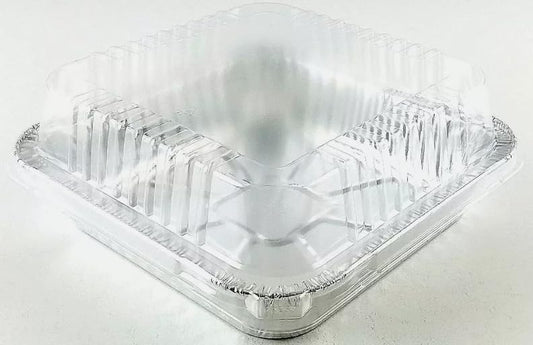 ProPac & Seal Square Aluminum Foil Cake Pan w/Dome Lid - Disposable Pans PACK OF