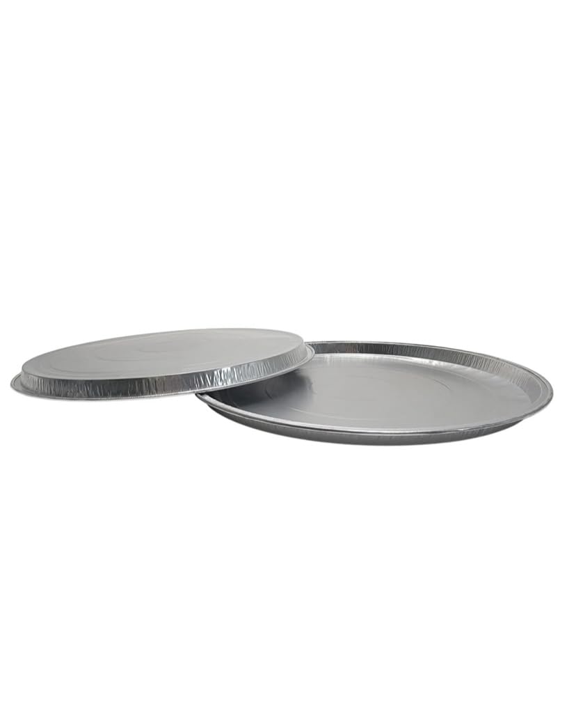 ProPac & Seal 12" Round Aluminum Foil Pizza Pan - Disposable Baking Sheets Made in USA Pack