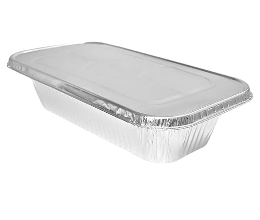 ProPac & Seal 1/3 Size Aluminum Foil Steam Table Pans with Lid Covers - 12x6 Disposable Containers Great for Baking, Cooking, Broiling, BBQ, Heating, Freezing, Meal Prepping Food (Pack of 10)