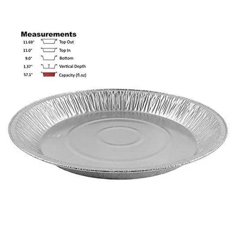 ProPac & Seal 12" Aluminum Foil Pie Pan Extra-Deep Disposable Tin Plates PACK OF