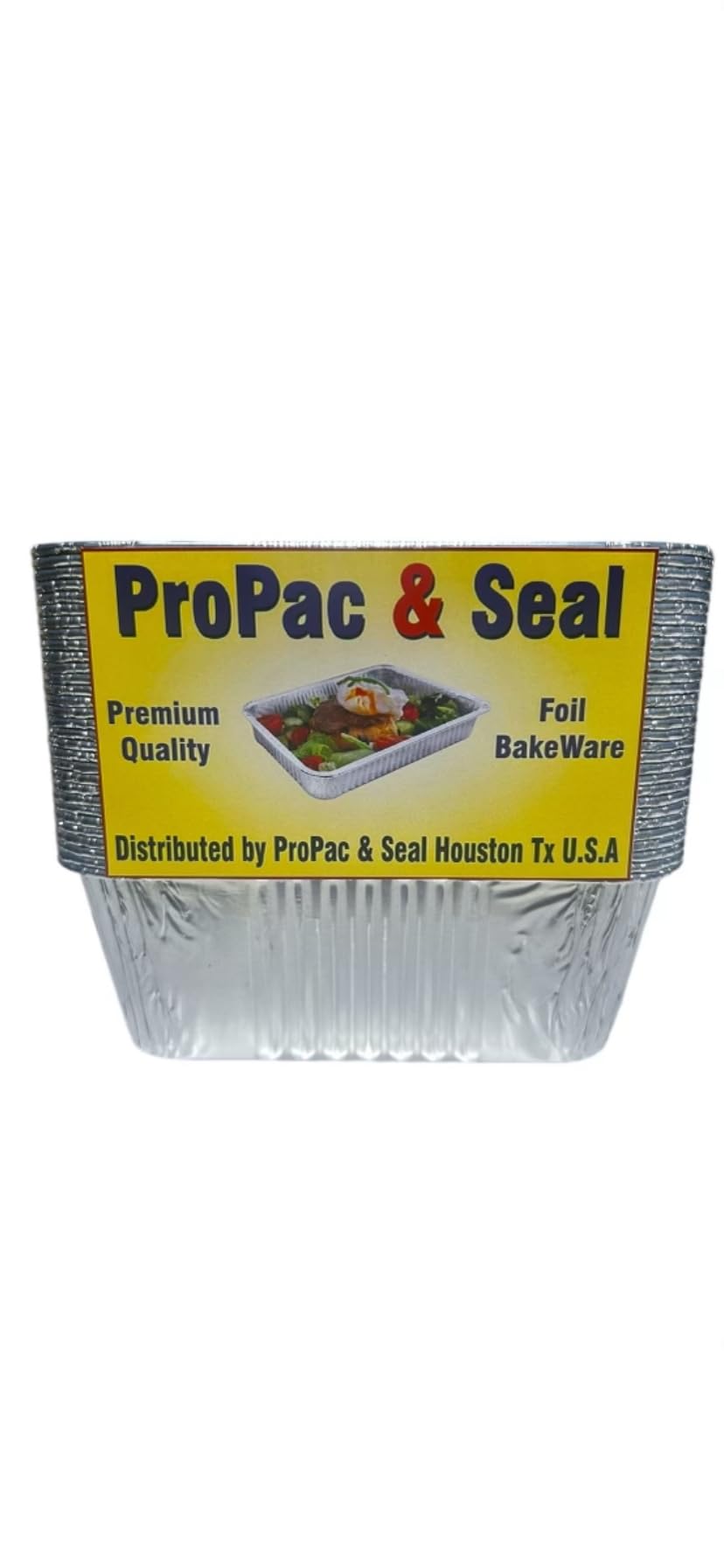 ProPac & Seal 1 lb. Disposable Aluminum Foil Small Mini Loaf Bread Baking Pan 6.1" x 3.75" x 2" - Made in USA (Pack of 10)