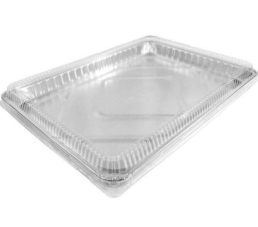 ProPac & Seal Half 1/2 Size Sheet Cake Aluminum Foil Pan w/Clear Dome Lid 17.1" L x 12.3" W x 1.25" D (Pack of 10 Sets)