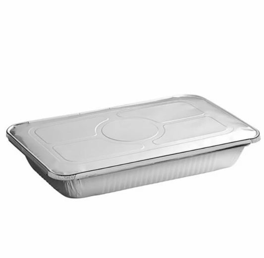 ProPac & Seal Aluminum Foil Pans - Full-Size Deep Disposable Steam Table Pans With lid for Baking, Roasting, Broiling, Cooking, 20.5 x 13 x 3.3 Inches - Heavy Duty Pack of